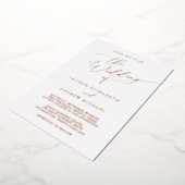 Invitation Mariage minimaliste rose Gold Foil (Rotation)