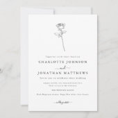 Invitation Mariage minimaliste Rose simple (Devant)