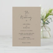 Invitation Mariage minimaliste rustique (Debout devant)