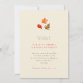 Invitation Mariage Minimaliste Rustique aux Feuilles d'Automn (Devant)