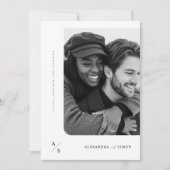 Invitation Mariage Minimaliste Rustique Budget Photo (Devant)