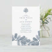 Invitation Mariage minimaliste rustique d'hiver (Debout devant)