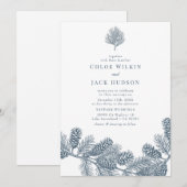 Invitation Mariage minimaliste rustique d'hiver (Devant / Derrière)