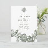 Invitation Mariage minimaliste rustique d'hiver (Debout devant)