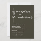 Invitation Mariage minimaliste Sage vert (Devant)