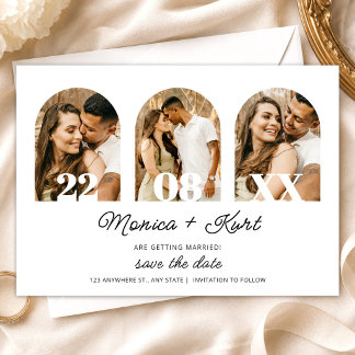Invitation Mariage Minimaliste Sauvegarder la Date Photo Mode