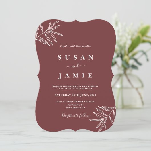 Invitation Mariage minimaliste simple (Debout devant)