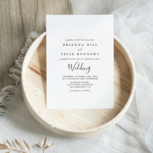 Invitation Mariage minimaliste simple