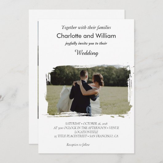 Invitation Mariage minimaliste simple (Devant / Derrière)