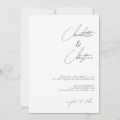 Invitation Mariage minimaliste simple écrit main (Devant)