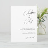 Invitation Mariage minimaliste simple écrit main (Debout devant)
