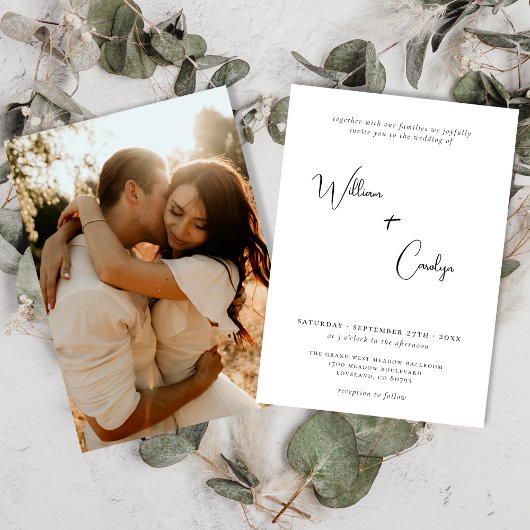 Invitation Mariage minimaliste simple et élégant