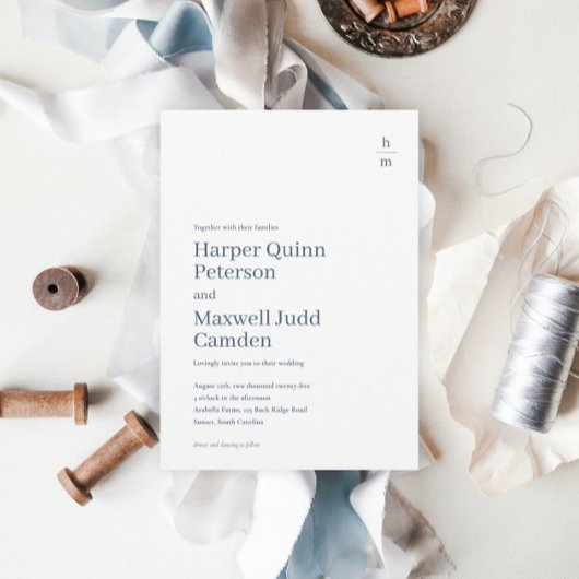 Invitation Mariage minimaliste simple moderne