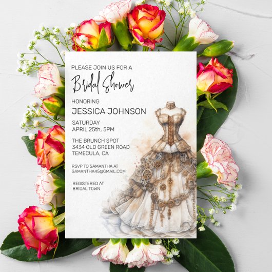 Invitation Mariage Minimaliste Steampunk Moderne