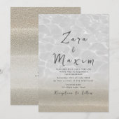 Invitation Mariage Minimaliste sur la Plage (Devant / Derrière)