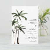 Invitation Mariage Minimaliste sur la Plage de l'Île Tropical (Debout devant)