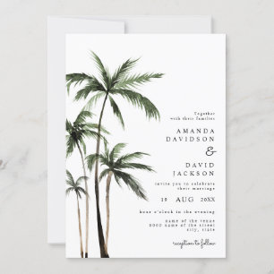 Invitation Mariage Minimaliste sur la Plage de l'Île Tropical