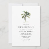 Invitation Mariage Minimaliste sur une Plage Tropicale avec u (Devant)