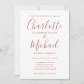 Invitation Mariage Minimaliste Terracotta Script (Devant)