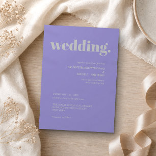 Invitation Mariage Minimaliste Tons Terreux Argent Lavande