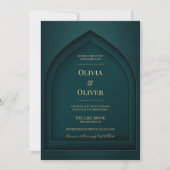 Invitation Mariage minimaliste vert chic (Devant)