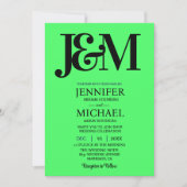 Invitation Mariage Minimaliste Vert Citron (Devant)