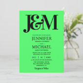 Invitation Mariage Minimaliste Vert Citron (Debout devant)