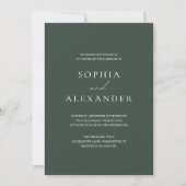 Invitation Mariage Minimaliste Vert Forêt (Devant)