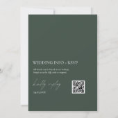 Invitation Mariage Minimaliste Vert Forêt (Dos)