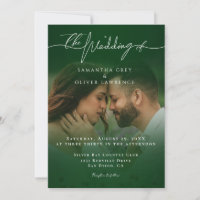 Mariage Minimaliste Vert Imitation Manuscrite