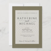 Invitation Mariage minimaliste vert olive (Devant)