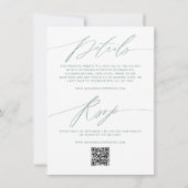 Invitation Mariage Minimaliste Vert Recto-Verso (Dos)