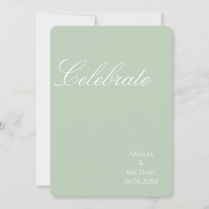 Invitation Mariage Minimaliste Vert Sauge