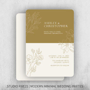 Invitation Mariage minime de joint d'acier