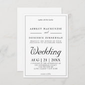 Invitation Mariage minimum simple formel (Devant / Derrière)