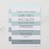 Invitation Mariage Mint Ombre Stripes (Devant / Derrière)