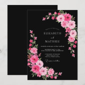 Invitation Mariage Minuit Seduisant Noir (Devant / Derrière)