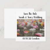 Invitation mariage mise en page de pétale de rose (Devant / Derrière)