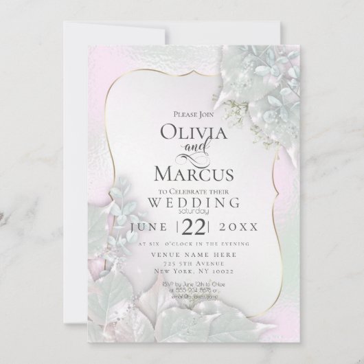 Invitation MARIAGE | Misty Pink Pearl Shimmer (Devant)
