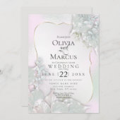 Invitation MARIAGE | Misty Pink Pearl Shimmer (Devant / Derrière)