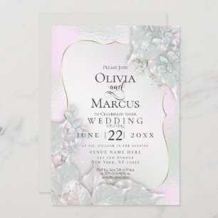 Invitation MARIAGE   Misty Pink Pearl Shimmer