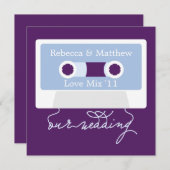 Invitation Mariage Mixtape Cassette Rétro (Devant / Derrière)