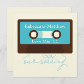 Invitation Mariage Mixtape rétro (Devant / Derrière)