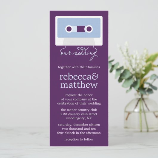 Invitation Mariage Mixtape rétro (Debout devant)