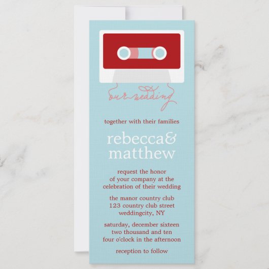 Invitation Mariage Mixtape rétro (Devant)