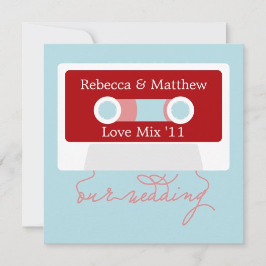 Invitation Mariage Mixtape rétro (Devant)