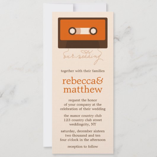 Invitation Mariage Mixtape rétro (Devant)
