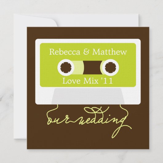 Invitation Mariage Mixtape rétro (Devant)