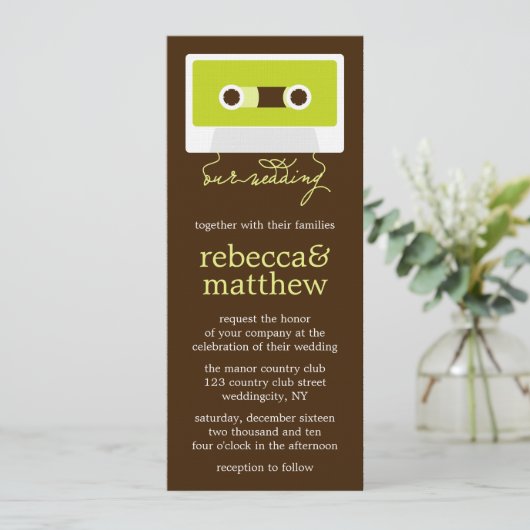 Invitation Mariage Mixtape rétro (Debout devant)