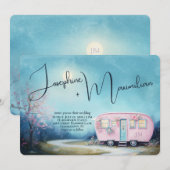 Invitation Mariage Modèle Wanderlust Love Trailer (Devant / Derrière)